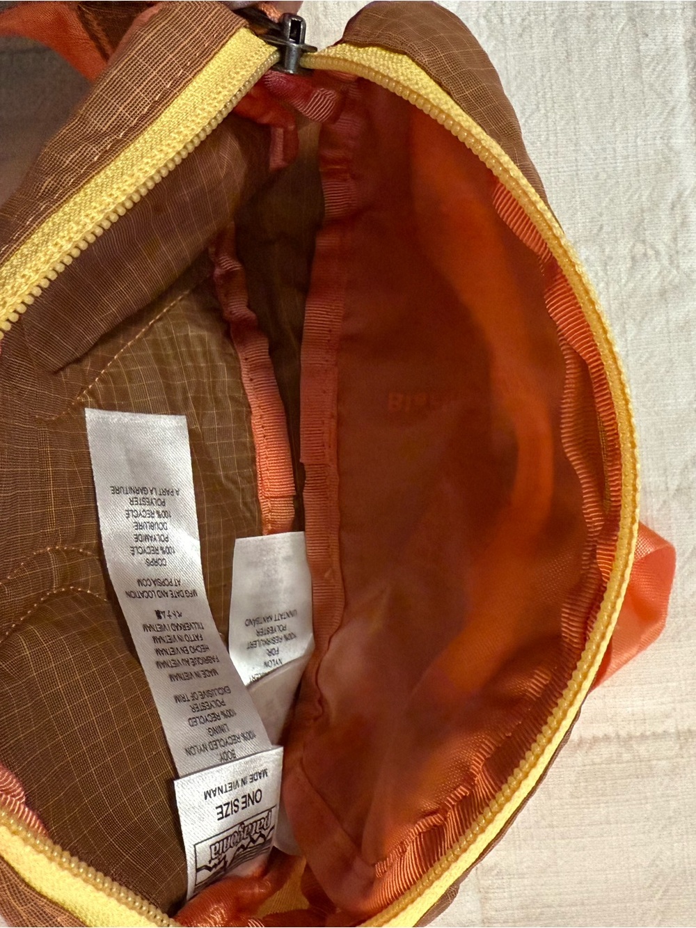 Patagonia Brown & Orange Waist Pack — Lightweight Sling Bag - Picture 3 of 4